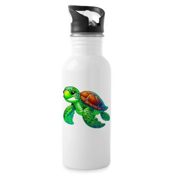 Turtle - Water bottle with straw - white - Right