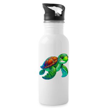 Turtle - Water bottle with straw - white - Right
