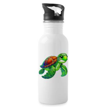 Turtle - Water bottle with straw - white - Right