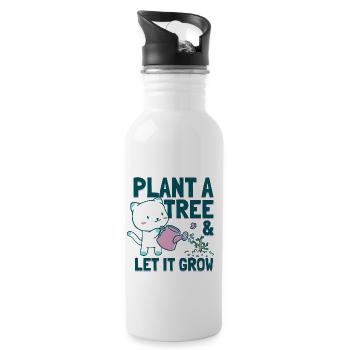 Plant a Tree and Let it Grow - Water bottle with straw - white - Right