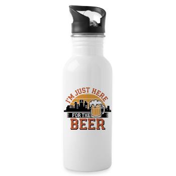 Juste ici pour la bière - Gourde avec paille intégrée - blanc - Droite