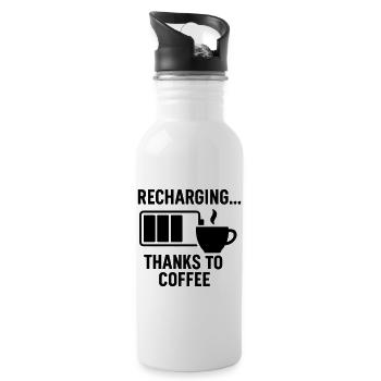 Coffee charges me - Water bottle with straw - white - Right