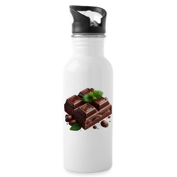 Chocolat - Gourde avec paille intégrée - blanc - Droite