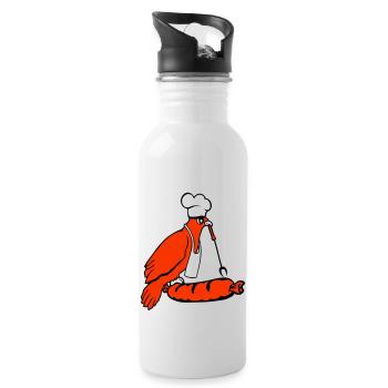 Bird grilling sausage grilling delicious eating sausages - Water bottle with straw - white - Right