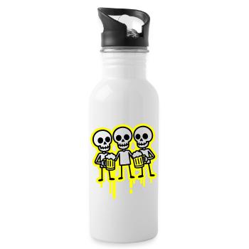 Party Crew Skeleton Beer - Water bottle with straw - white - Right
