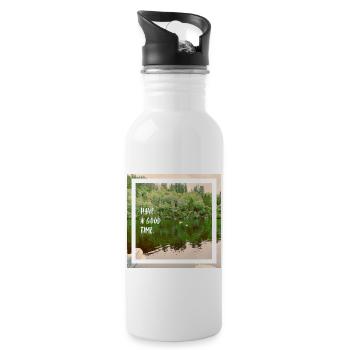 Have a good time. Nature is my new nightclub. - Water bottle with straw - white - Right