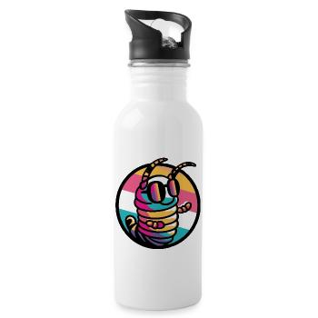 Wurm Cool Comic - Trinkflasche mit integriertem Trinkhalm - Weiß - Rechts