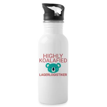 Lagerlogistiker Koalafied - Trinkflasche mit integriertem Trinkhalm - Weiß - Rechts
