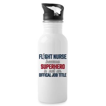 Flight Nurse Superhero Luftrettung - Trinkflasche mit integriertem Trinkhalm - Weiß - Rechts