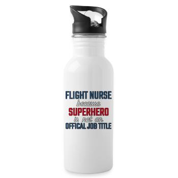 Flight Nurse Superhero Luftrettung - Trinkflasche mit integriertem Trinkhalm - Weiß - Rechts