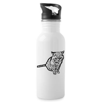 British Shorthair Chat Chat Noir Chats - Gourde avec paille intégrée - blanc - Droite