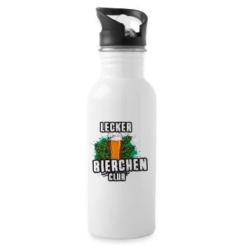 graffiti ,illustration ,lecker bierchen, club - Trinkflasche mit integriertem Trinkhalm - Weiß - Rechts