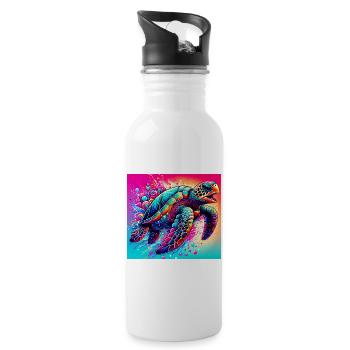 turtle - Water bottle with straw - white - Right