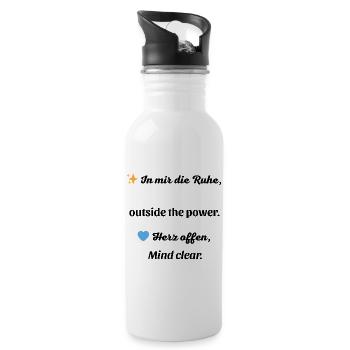 Outside the power - Water bottle with straw - white - Right