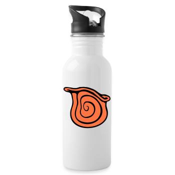 Snail Shell Snail Insect House Spiral Cool - Water bottle with straw - white - Right