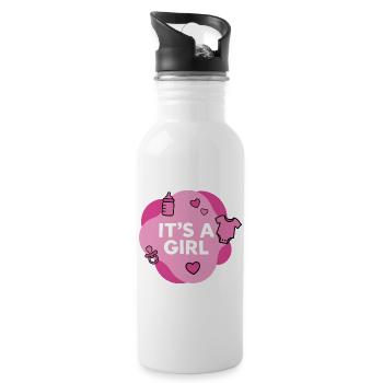 Es ist eine Babyparty für Mädchen und Babys - Trinkflasche mit integriertem Trinkhalm - Weiß - Rechts