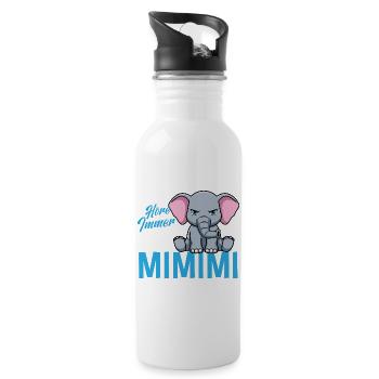 J'entends toujours seulement un éléphant Mimimi - Gourde avec paille intégrée - blanc - Droite
