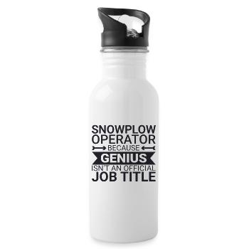 Snowplow Operator Genius Schneepflugfahrer - Trinkflasche mit integriertem Trinkhalm - Weiß - Rechts