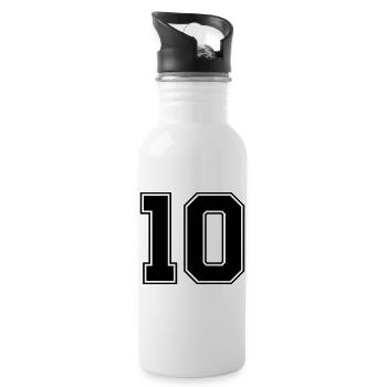 10 - Trinkflasche mit integriertem Trinkhalm - Weiß - Rechts