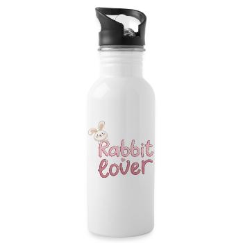 Design Lapin Cute pour Enfants - Gourde avec paille intégrée - blanc - Droite