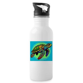 turtle - Water bottle with straw - white - Right