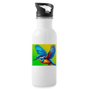kingfisher - Water bottle with straw - white - Right