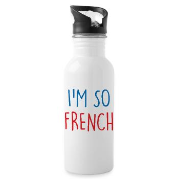 Je suis tellement française France France - Gourde avec paille intégrée - blanc - Droite