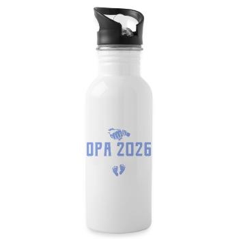 Beförderung zum Opa 2026 loading - Trinkflasche mit integriertem Trinkhalm - Weiß - Rechts