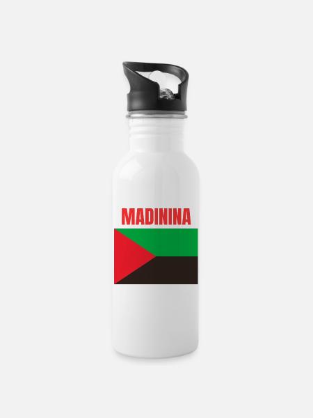 T-shirt Madinina drapeau Martinique - Drikkeflaske med integreret sugerør - hvid