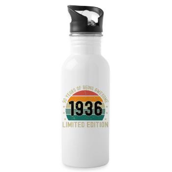 90 Years Of Being Awesome 1936 Limited Edition - Water bottle with straw - white - Right