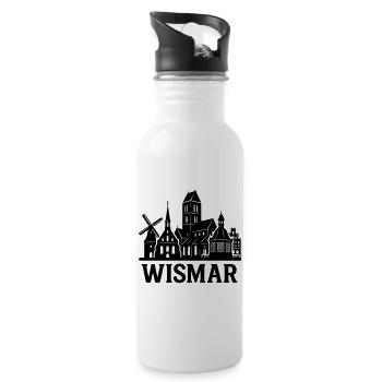 wismar ostsee - Trinkflasche mit integriertem Trinkhalm - Weiß - Rechts
