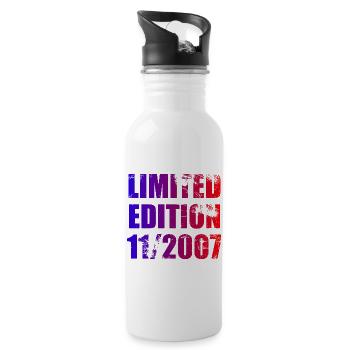 18e anniversaire Edition limitée 11/2007 - Gourde avec paille intégrée - blanc - Droite