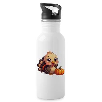Thanksgiving Truthahn Baby - Trinkflasche mit integriertem Trinkhalm - Weiß - Rechts