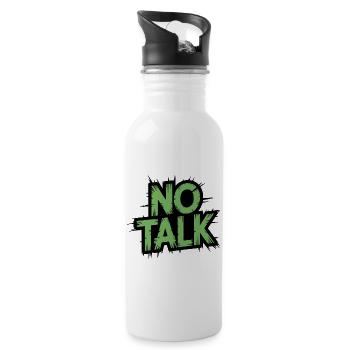No Talk Grunge Lettering - Water bottle with straw - white - Right