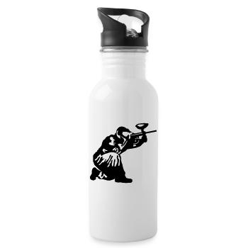 Paintball - Trinkflasche mit integriertem Trinkhalm - Weiß - Rechts
