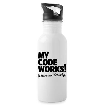My Code Works! (I Have No Idea Why) - Water bottle with straw - white - Right