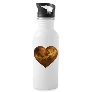 VENUS LOVER – Frieden & Liebe - Trinkflasche mit integriertem Trinkhalm - Weiß - Rechts