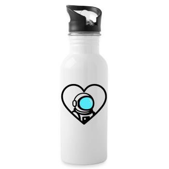 Astronaut Heart Space Cosmo Helm - Trinkflasche mit integriertem Trinkhalm - Weiß - Rechts