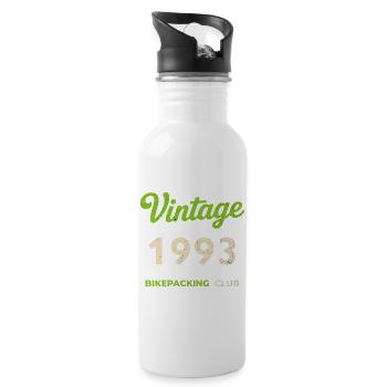 Vintage 1993 – Bikepacking Club Retro Geburtsjahr - Trinkflasche mit integriertem Trinkhalm - Weiß - Rechts