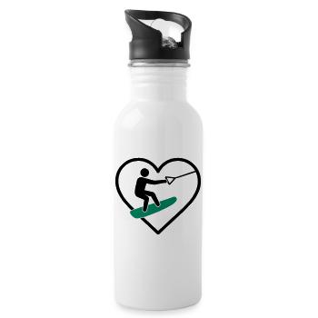 Heart Wakeboard – Water Passion - Gourde avec paille intégrée - blanc - Droite