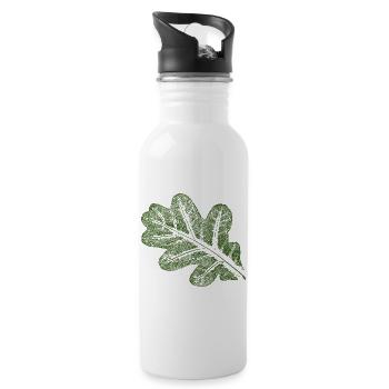 Oak leaf - Water bottle with straw - white - Right