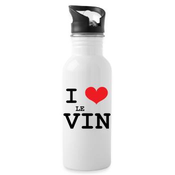 I love wine / Alcohol - Water bottle with straw - white - Right
