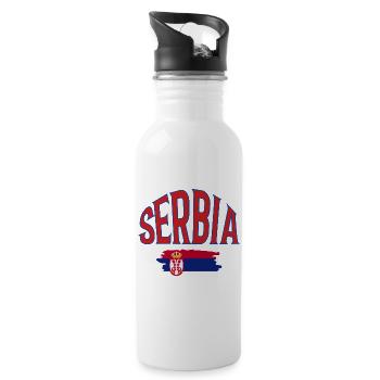 Serbie - Gourde avec paille intégrée - blanc - Droite