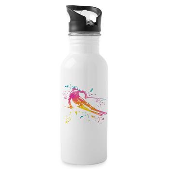 Alpine skiing Winter sports Nordic skiing - Water bottle with straw - white - Right