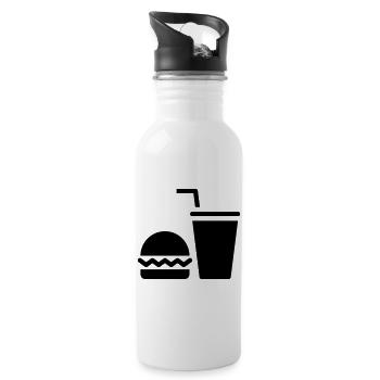 Fast food, burgers, food trucks - Water bottle with straw - white - Right