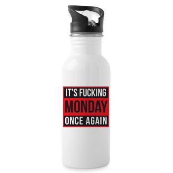 It's Fucking Monday Once Again - Gourde avec paille intégrée - blanc - Droite