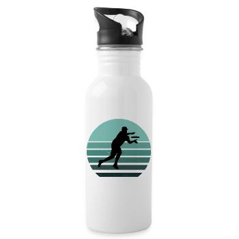 Ultimate Frisbee Reader, Retro Style - Water bottle with straw - white - Right