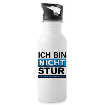 Nicht, sondern Meinungsstabil - Trinkflasche mit integriertem Trinkhalm - Weiß - Rechts
