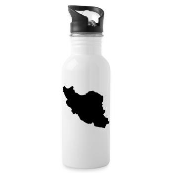Iran Silhouette - Trinkflasche mit integriertem Trinkhalm - Weiß - Rechts