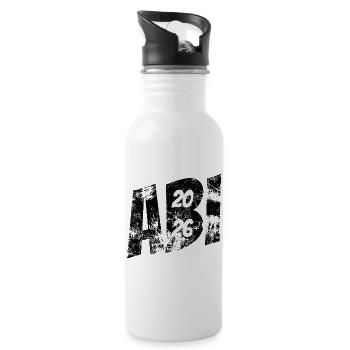 Abi 2026 - Abitur - Geschenk - Trinkflasche mit integriertem Trinkhalm - Weiß - Rechts